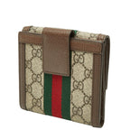 Gucci GG Supreme Ophidia Hook Bifold Wallet Beige Brown Leather — view 2