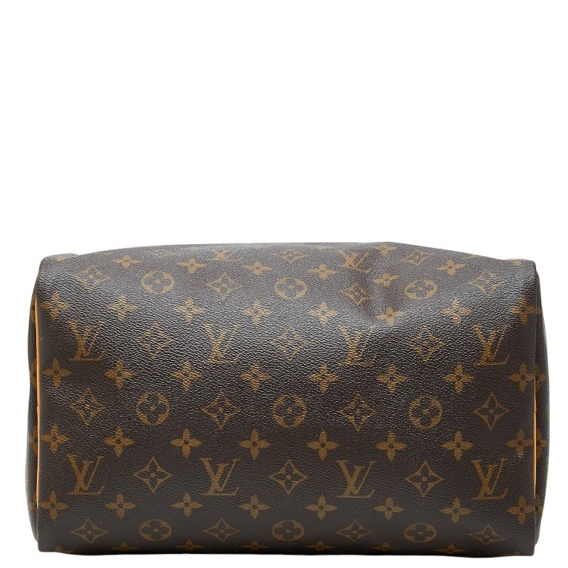 Louis Vuitton Monogram Speedy 30 Vintage Mini Boston Bag Brown Leather — view 3