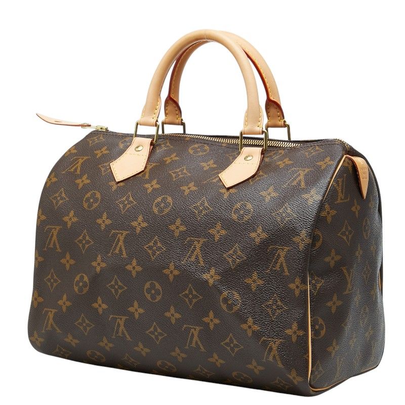 Louis Vuitton Monogram Speedy 30 Vintage Mini Boston Bag Brown Leather — view 2