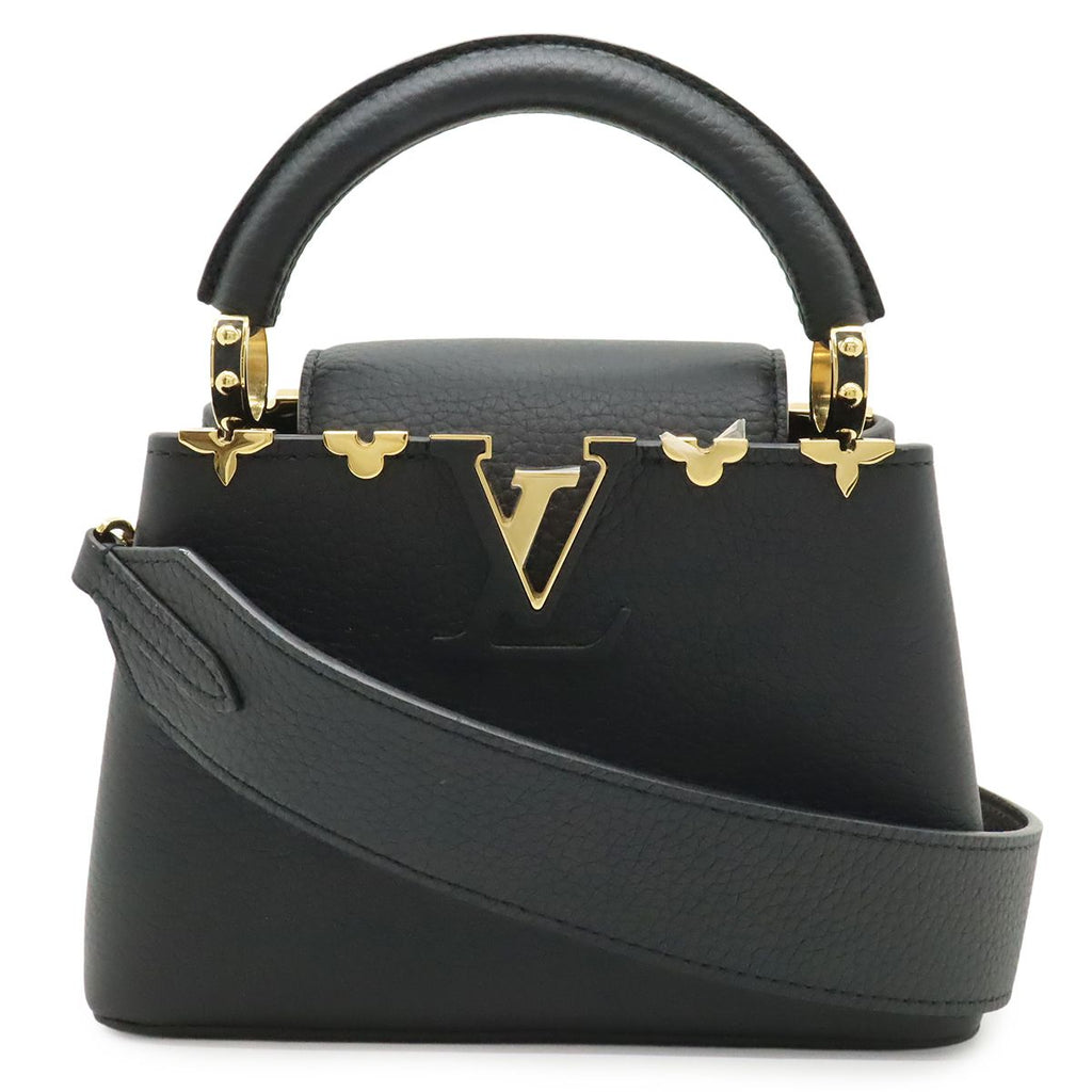 Louis Vuitton Capucines Mini Bag 2-Way Taurillon Leather Noir Black