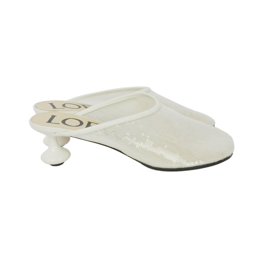 Loewe Sequin Toy Sandals 37 White — view 3