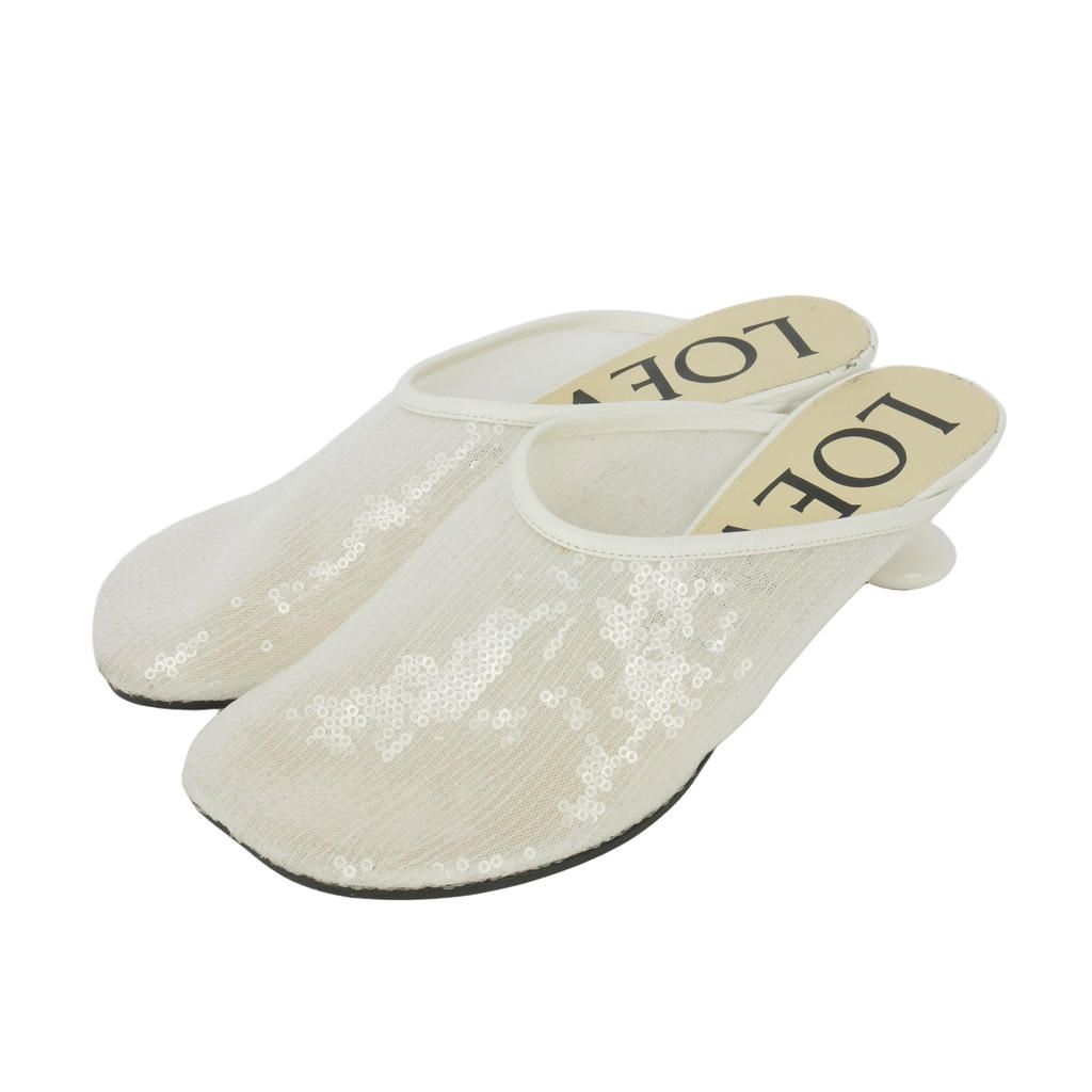 Loewe Sequin Toy Sandals 37 White
