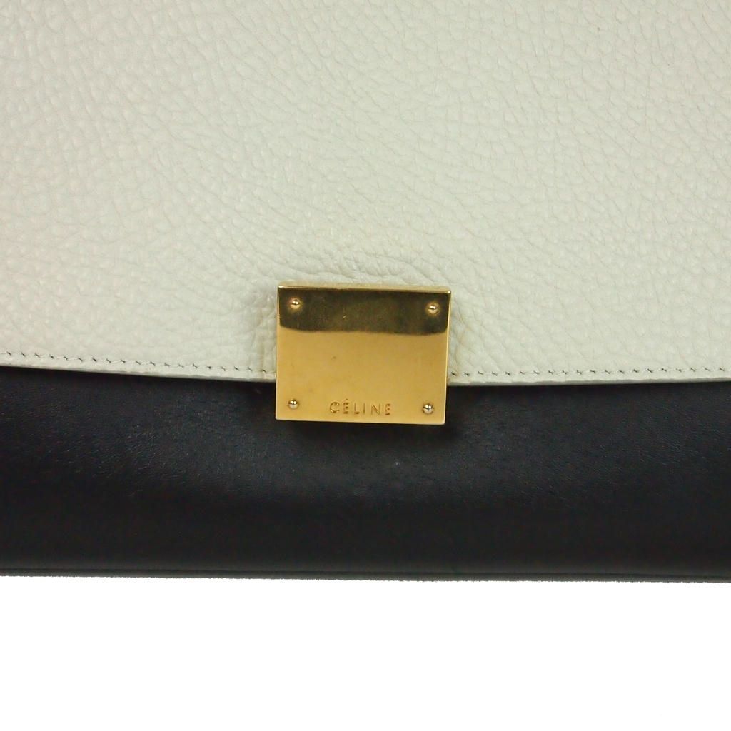 Celine Trapeze Leather 2-Way Handbag Multicolor Blue White — view 4