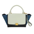 Celine Trapeze Leather 2-Way Handbag Multicolor Blue White