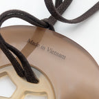 Hermes Rift GM Buffalo Horn Necklace Brown Pink — view 6