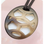 Hermes Rift GM Buffalo Horn Necklace Brown Pink — view 3
