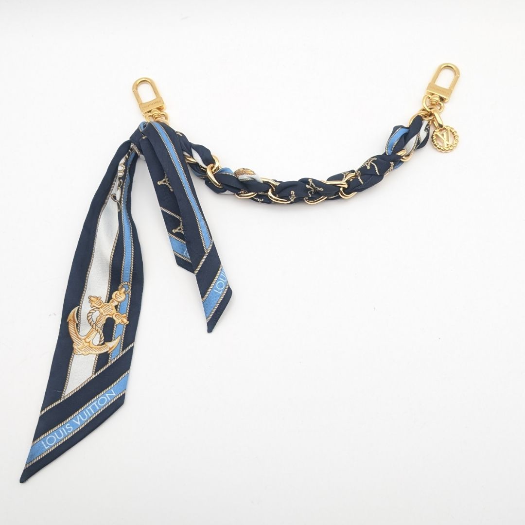 Louis Vuitton Chain Bag Charm Nautical Gold Key Holder Navy