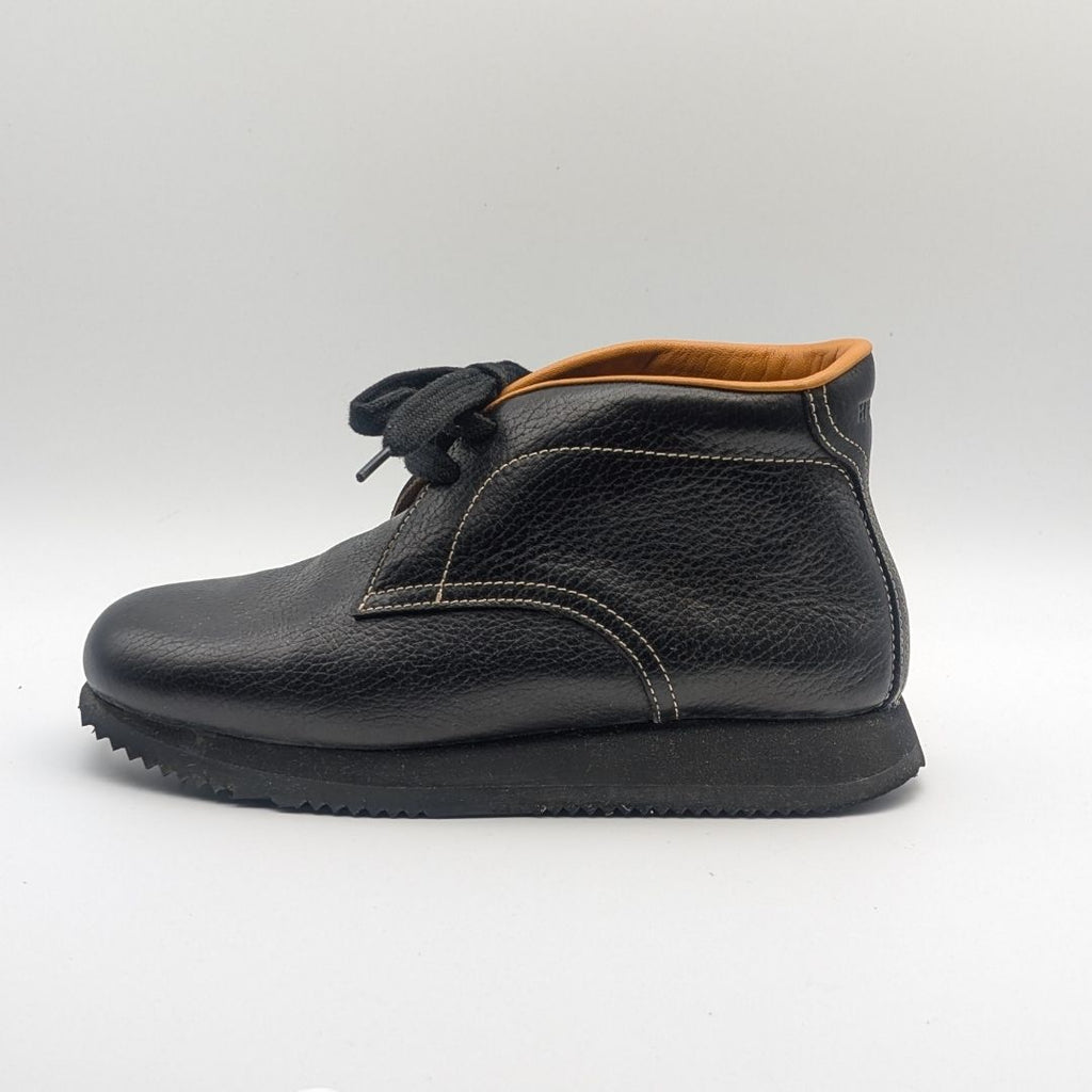 Hermes Quick Chukka Boots Sneakers High Cut Leather Black Shoes — view 2