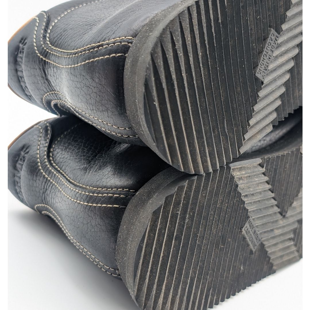 Hermes Quick Chukka Boots Sneakers High Cut Leather Black Shoes — view 7