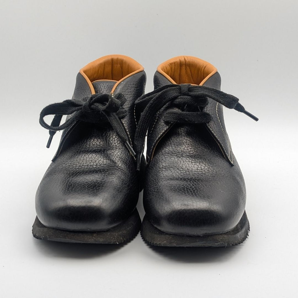 Hermes Quick Chukka Boots Sneakers High Cut Leather Black Shoes — view 4