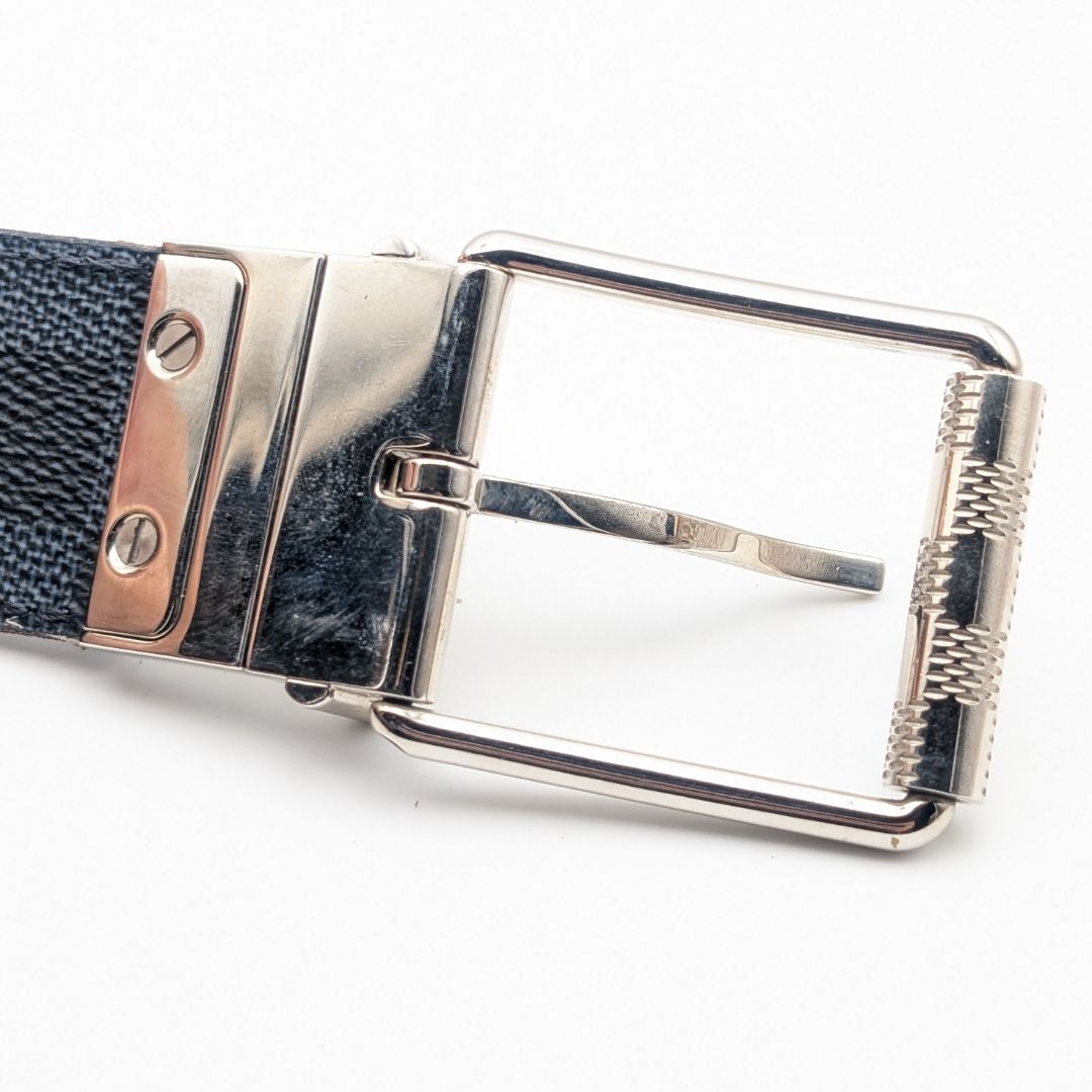 Louis Vuitton Ceinture Damier Print Graphite Infini Reversible Black Belt — view 3