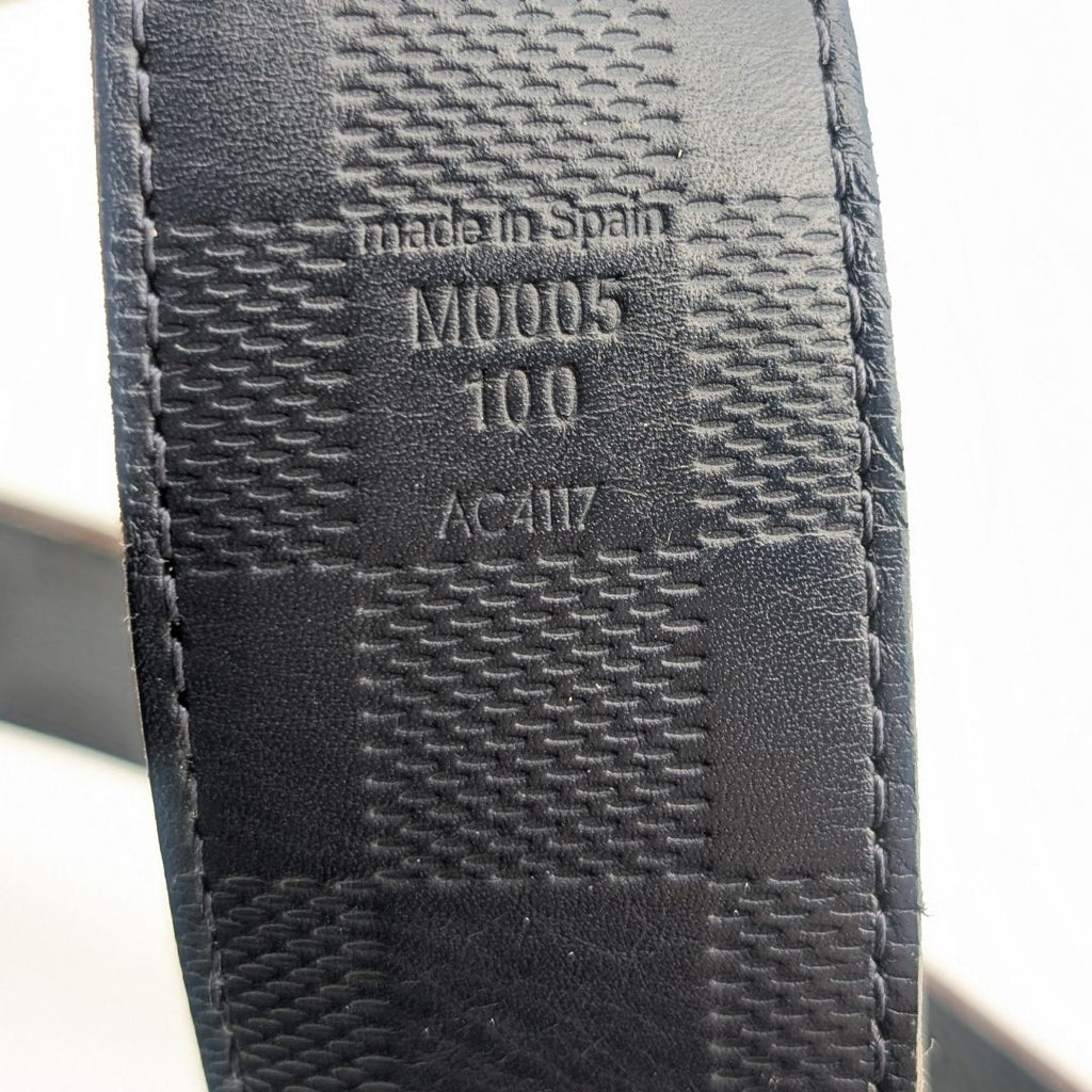 Louis Vuitton Ceinture Damier Print Graphite Infini Reversible Black Belt — view 9