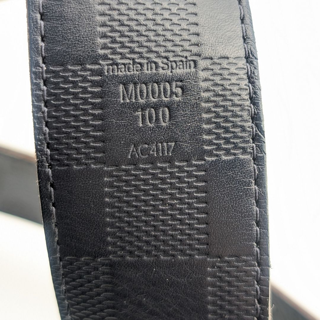 Louis Vuitton Ceinture Damier Print Graphite Infini Reversible Black Belt — view 9