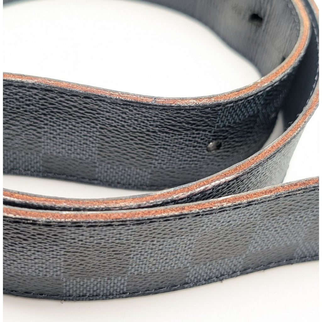 Louis Vuitton Ceinture Damier Print Graphite Infini Reversible Black Belt — view 6