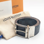 Louis Vuitton Ceinture Damier Print Graphite Infini Reversible Black Belt