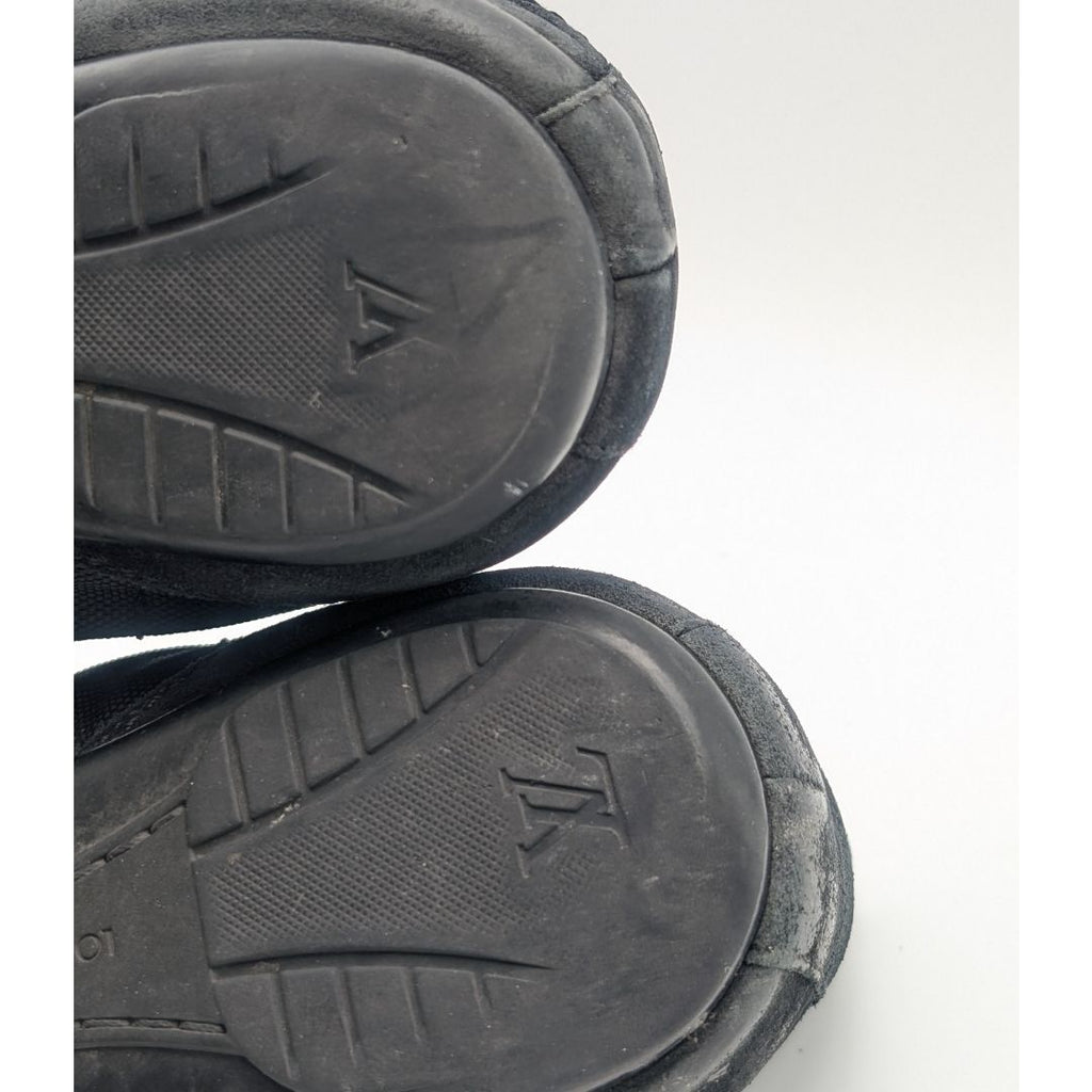 Louis Vuitton Sneakers Canvas Suede Black Logo Shoes — view 9