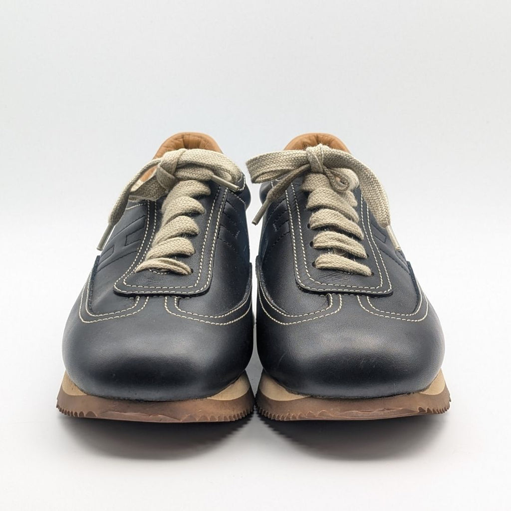 Hermes Quick Sneakers Leather Black Shoes — view 3