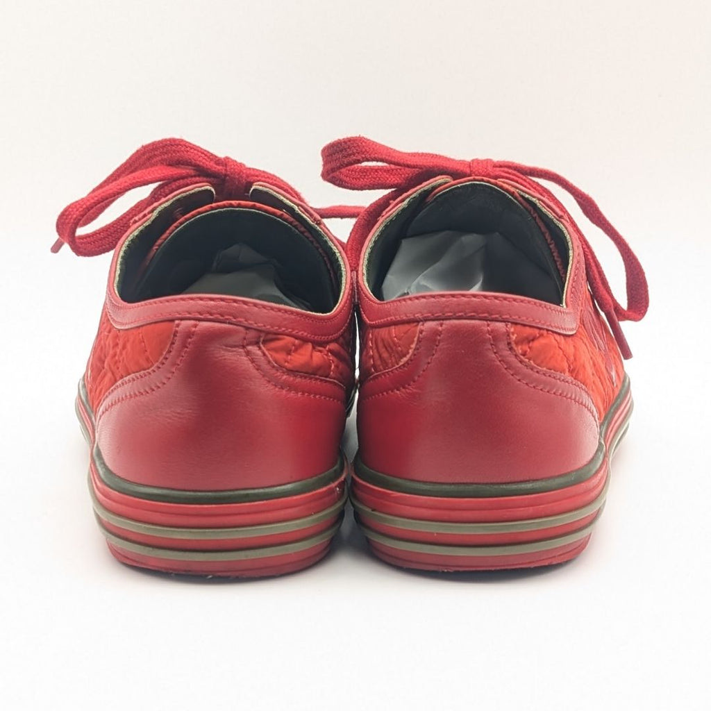Chanel Sneakers CC Logo Quilted Red Nylon Leather Shoes — view 4