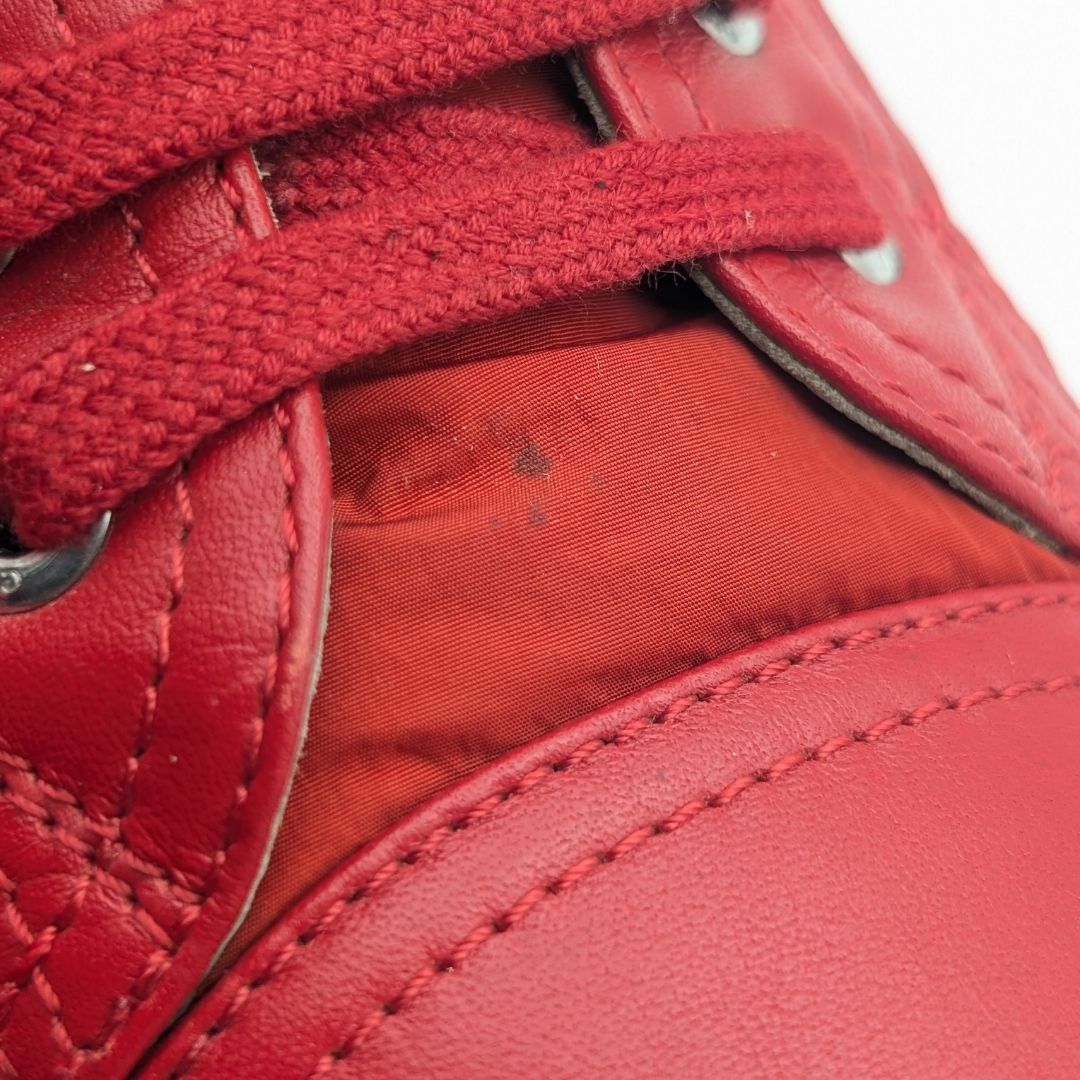 Chanel Sneakers CC Logo Quilted Red Nylon Leather Shoes — view 8