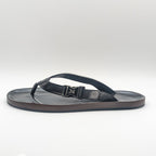 Louis Vuitton Leather LV Logo Black Sandals Thong Beach — view 2