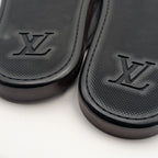 Louis Vuitton Leather LV Logo Black Sandals Thong Beach — view 6