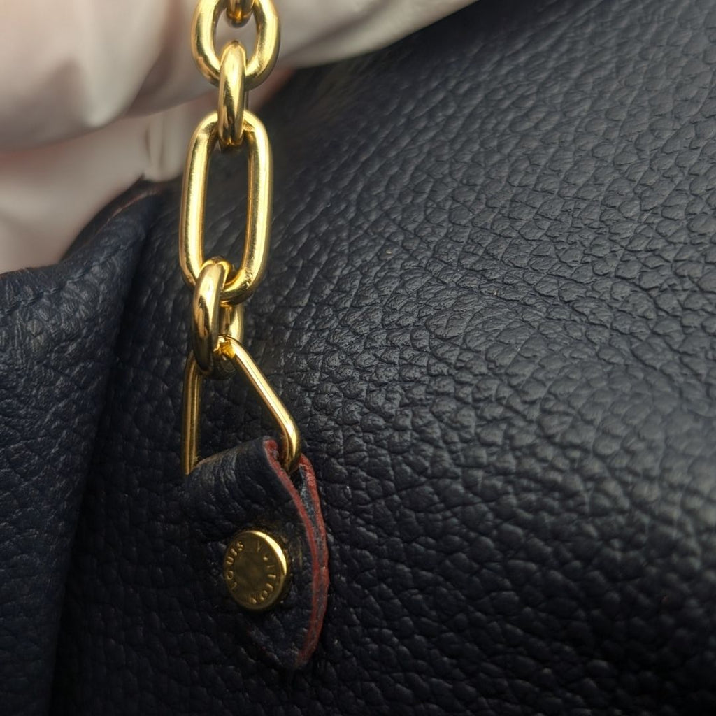 Louis Vuitton Pochette Cles Monogram Empreinte Marie Nourge Navy Leather Coin — view 7