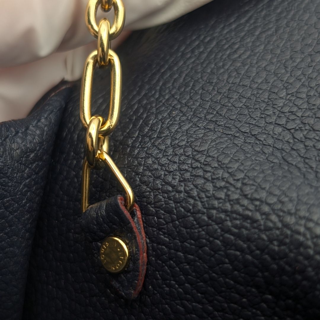 Louis Vuitton Pochette Cles Monogram Empreinte Marie Nourge Navy Leather Coin — view 7