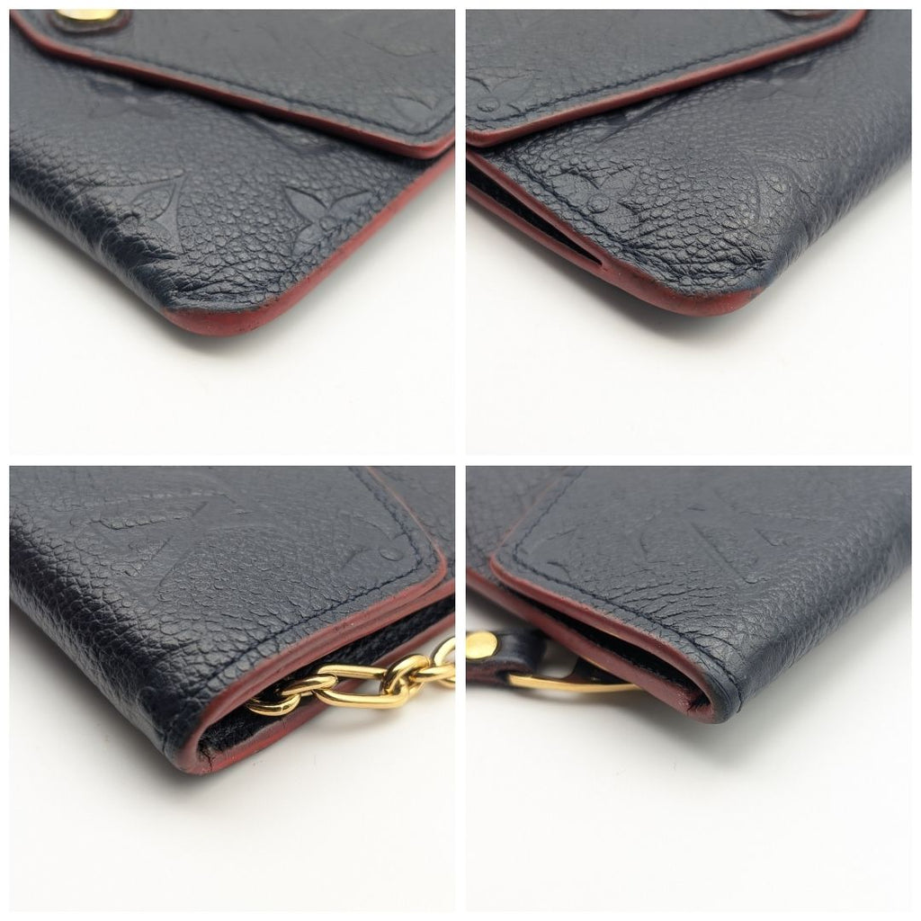 Louis Vuitton Pochette Cles Monogram Empreinte Marie Nourge Navy Leather Coin — view 3