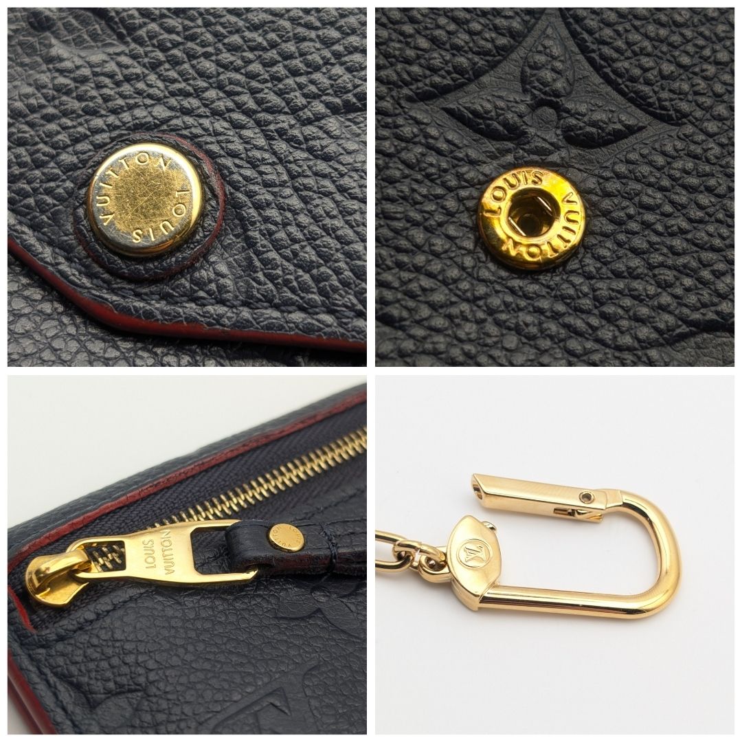 Louis Vuitton Pochette Cles Monogram Empreinte Marie Nourge Navy Leather Coin — view 4