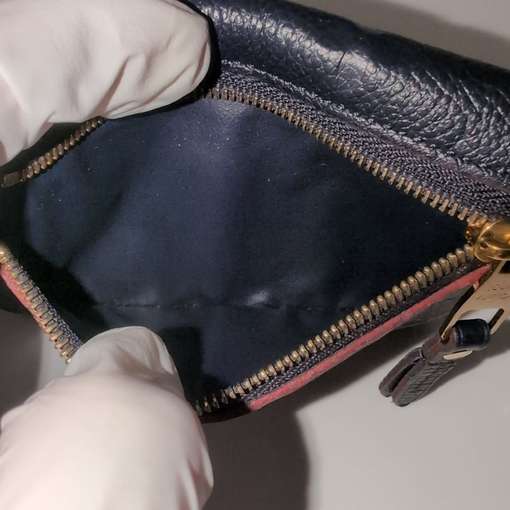 Louis Vuitton Pochette Cles Monogram Empreinte Marie Nourge Navy Leather Coin — view 9