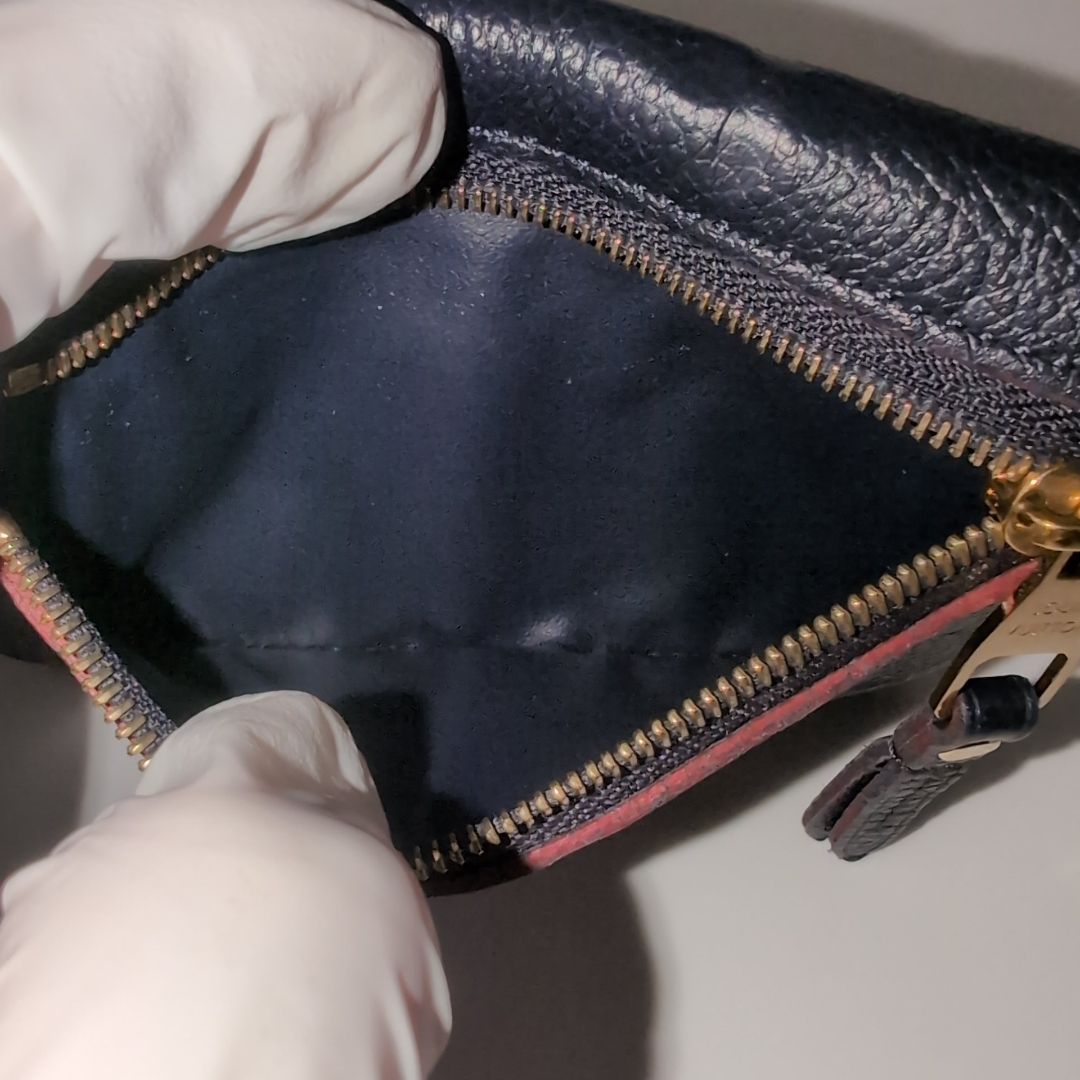 Louis Vuitton Pochette Cles Monogram Empreinte Marie Nourge Navy Leather Coin — view 9