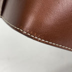 Celine Blason Handbag Hibiscus Denim Navy Brown — view 3