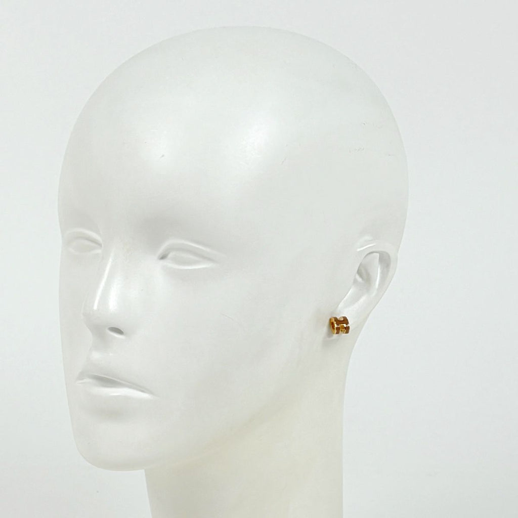 Hermes Pop Earrings Logo Gold Plated — view 4