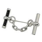 Hermes Fribustier Brooch Metal Veau Swift Silver Black