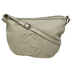 Gucci Soho Shoulder Bag Interlocking Leather Ivory