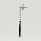 Hermes Buffalo Horn Earrings Swing Series Metal Silver Brown — view 2