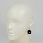 Hermes Buffalo Horn Earrings Swing Series Metal Silver Brown — view 4