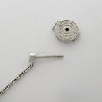 Hermes Buffalo Horn Earrings Swing Series Metal Silver Brown — view 3