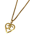Chanel CC Logo Heart Motif Necklace Gold Plated