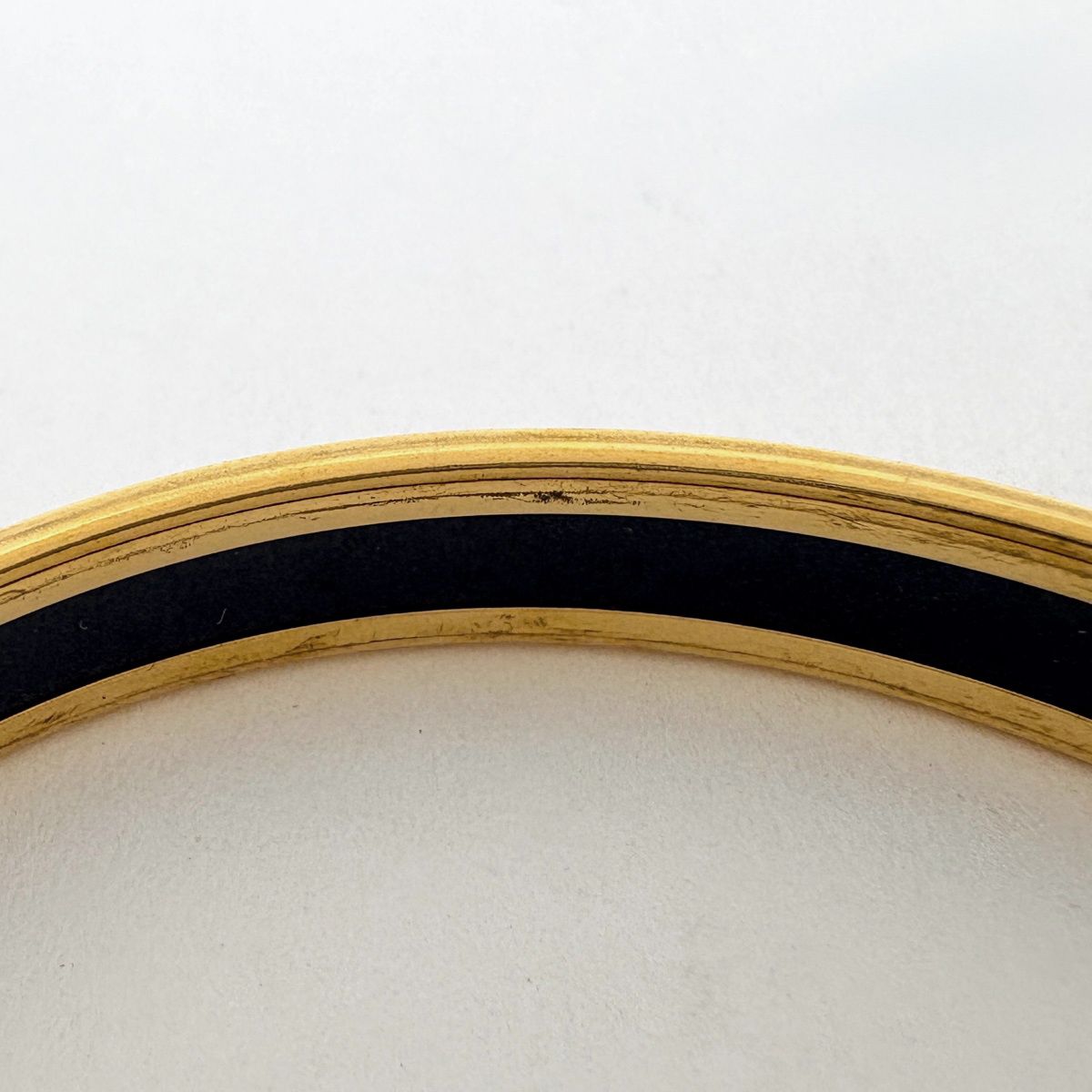 Hermes Enamel PM Cloisonne Bangle Gold Plated Blue Bracelet — view 4