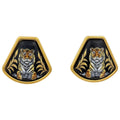 Hermes Enamel Earrings Cloisonne Gold Plated Black