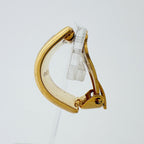 Hermes Enamel Earrings Cloisonne Gold Plated Brown — view 2