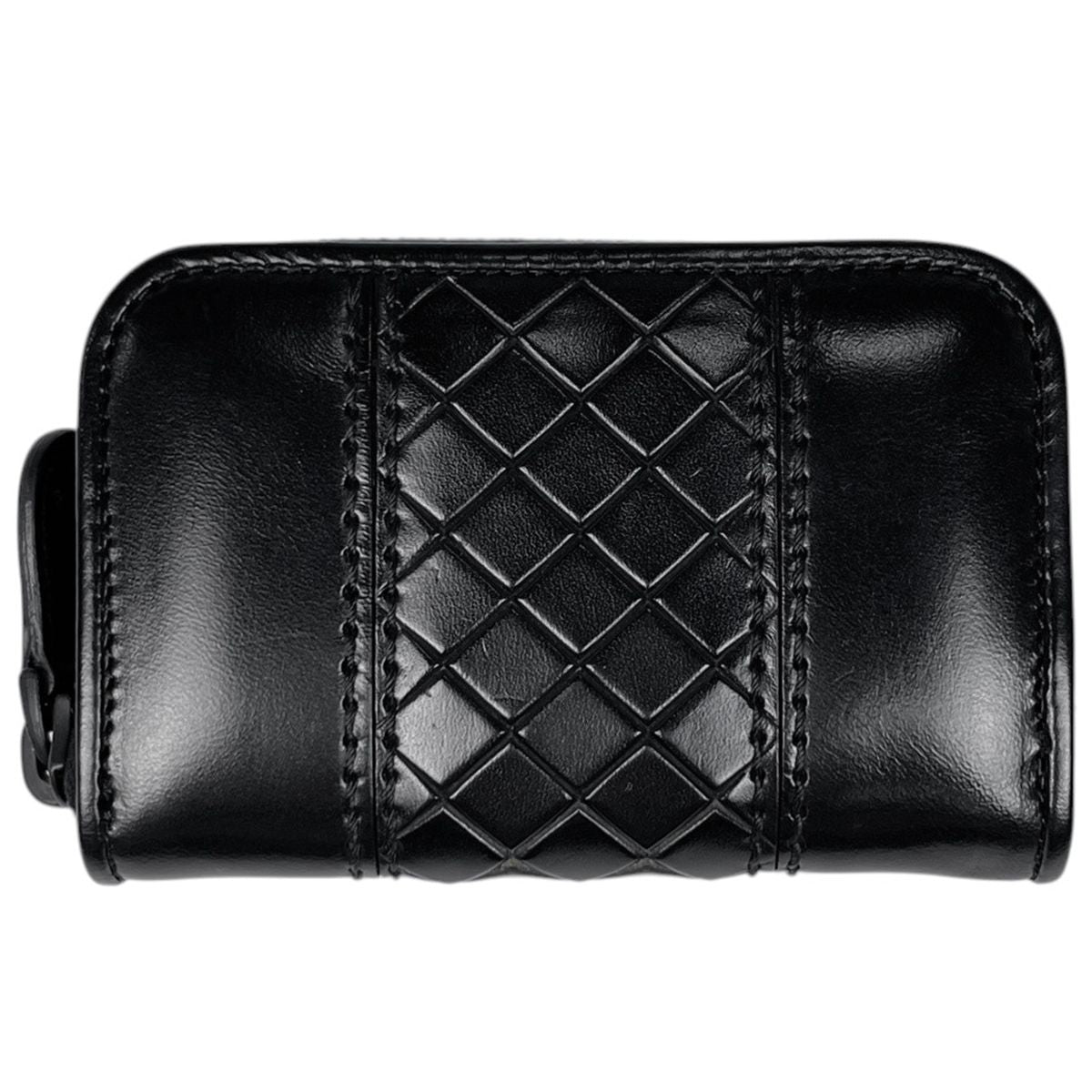 Bottega Veneta Intrecciato Coin Case Card Leather Black