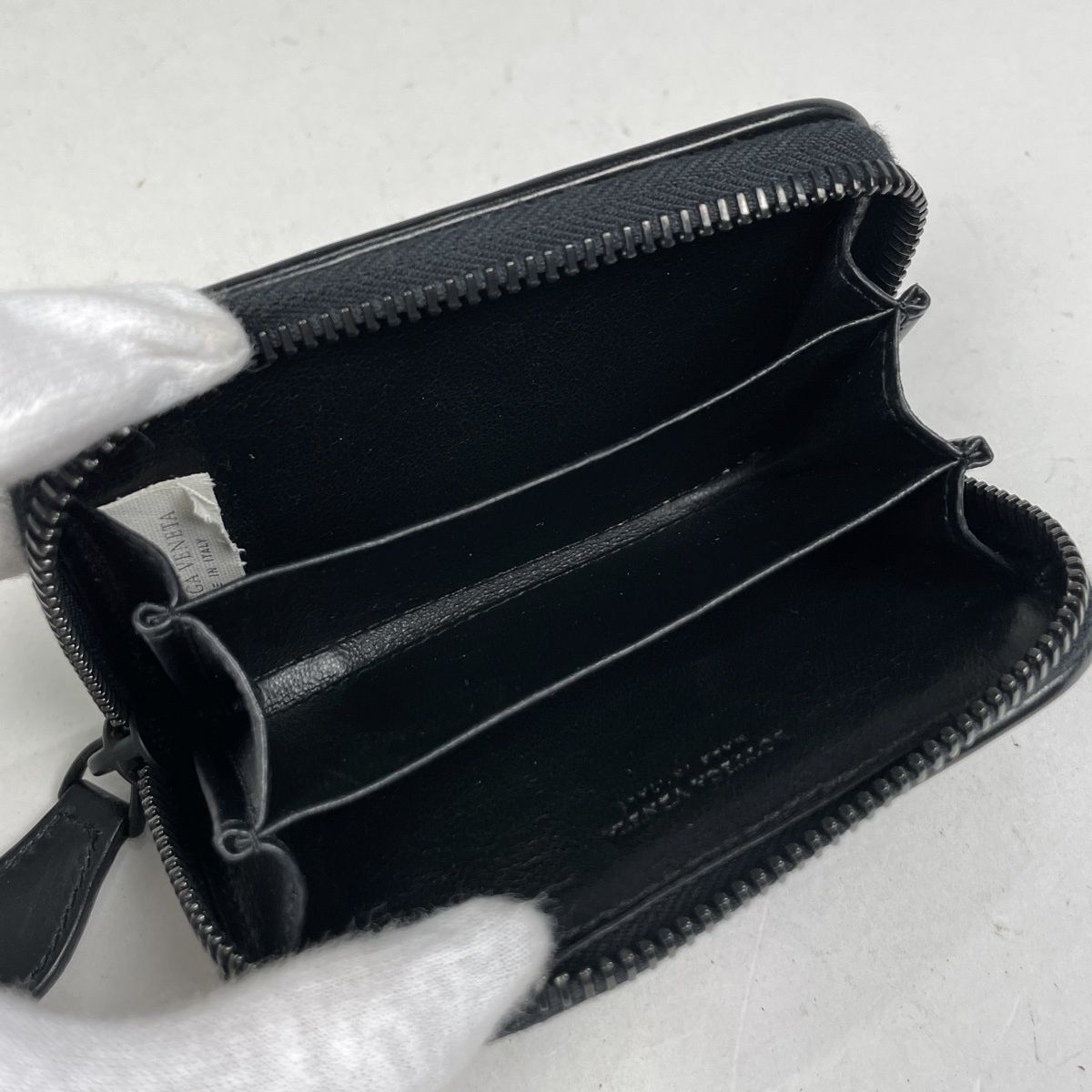 Bottega Veneta Intrecciato Coin Case Card Leather Black — view 7
