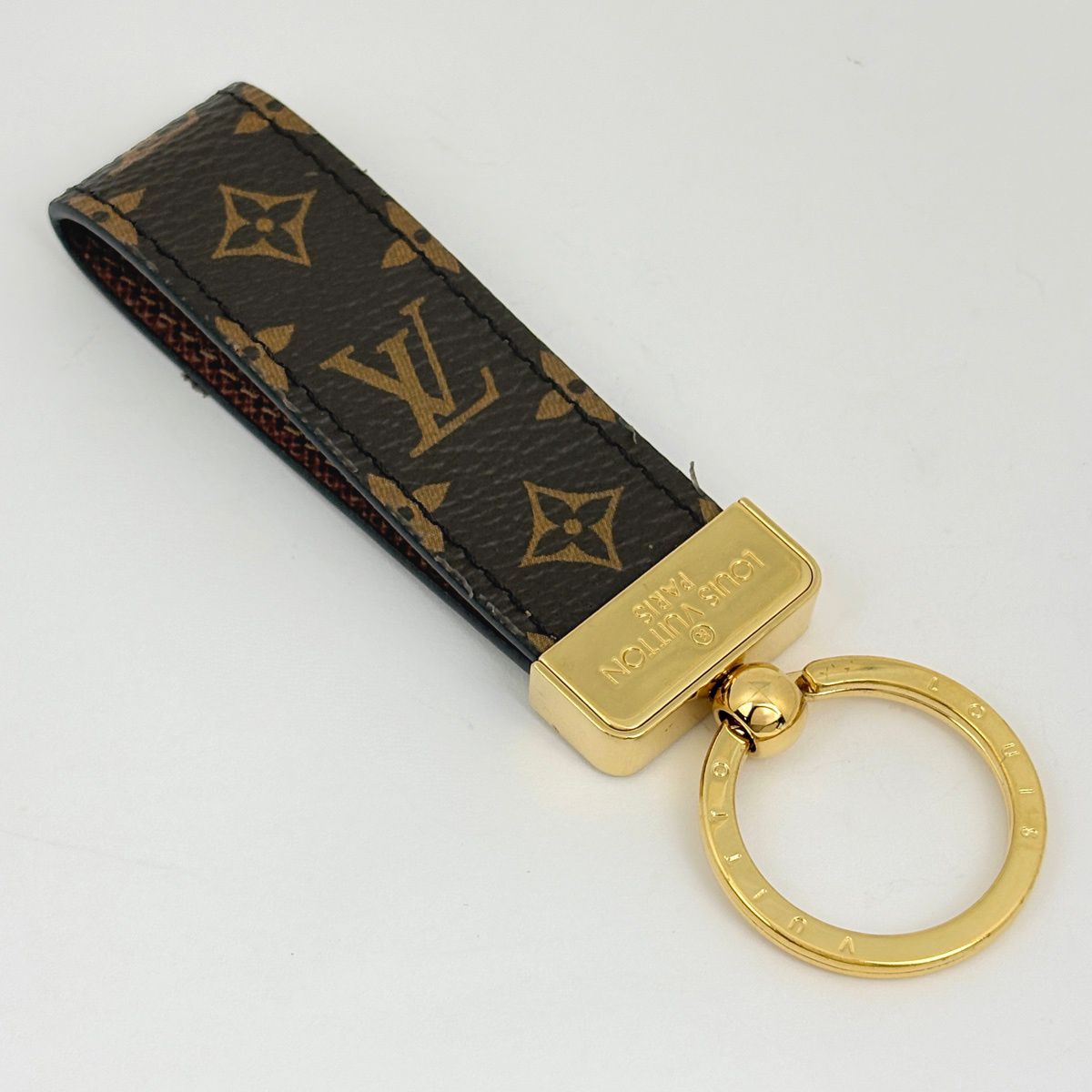 Louis Vuitton Key Holder Dragonne Metal Monogram Gold Brown — view 2