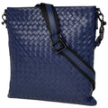 Bottega Veneta Intrecciato Shoulder Bag Leather Blue