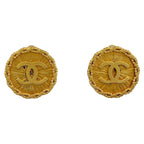 Chanel CC Logo Earrings Gold Plated