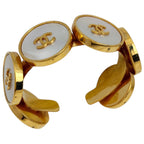 Chanel CC Logo Bangle Shell Gold Bracelet