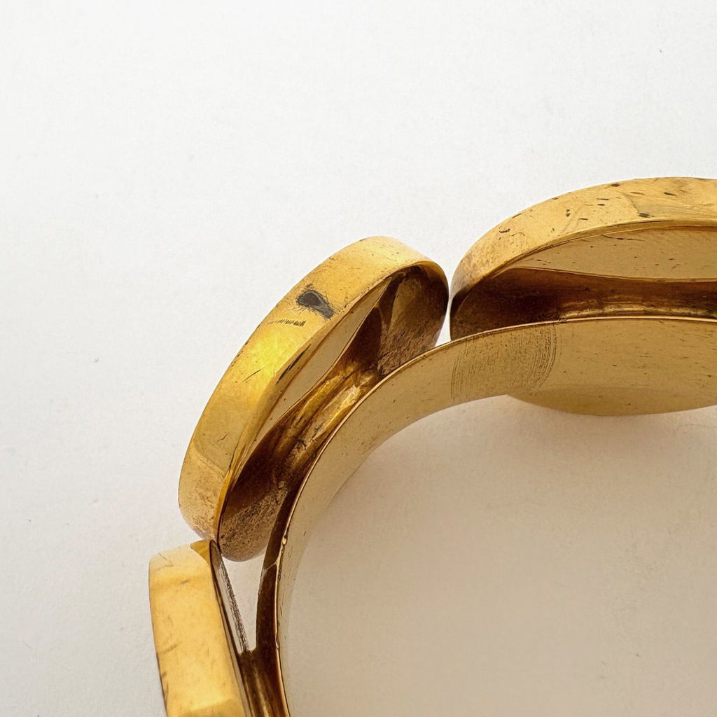 Chanel CC Logo Bangle Shell Gold Bracelet — view 4