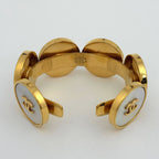 Chanel CC Logo Bangle Shell Gold Bracelet — view 3